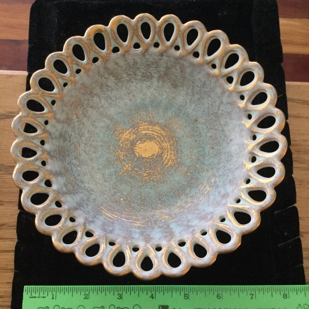 Antique Gold Pottery Stangl  Braided Bowl EVC